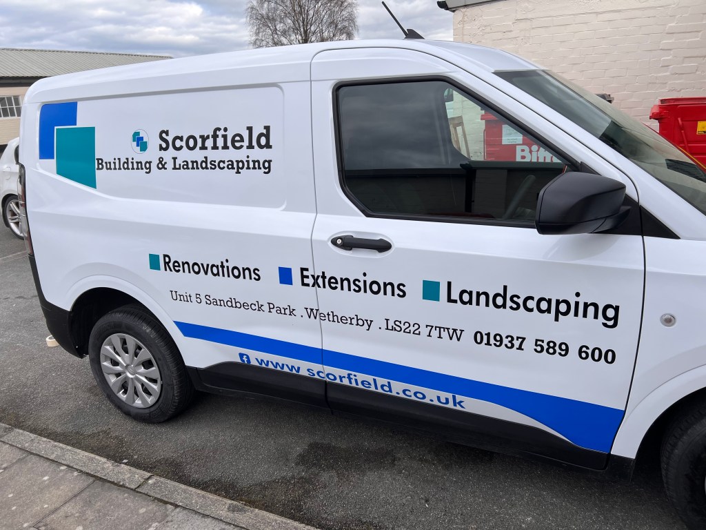 Scorfield Building & Landscaping van graphics